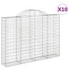 Arched Gabion Baskets - 10 pcs Galvanised Iron Garden Barrier