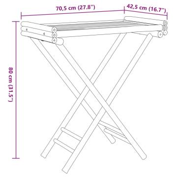 Folding Tray Table 70.5x42.5 cm Bamboo - Stylish & Portable