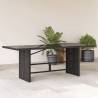 Garden Table with Glass Top Black 190x80x75 cm Poly Rattan Colour black Quantity in Package 1 Material glass 