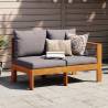 Garden Sofa with 1 Armrest 2-Seater Solid Wood Acacia Colour dark grey Quantity in Package 1 Model sofa 