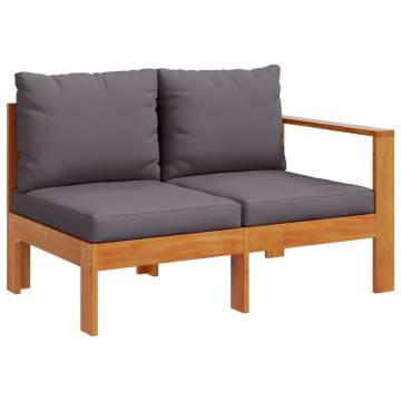 Garden Sofa with Armrest - 2-Seater Acacia Wood