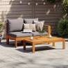 Garden Sofa with Armrest - 2-Seater Acacia Wood