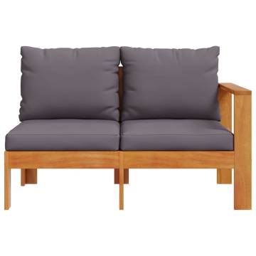 Garden Sofa with Armrest - 2-Seater Acacia Wood