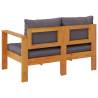 Garden Sofa with Armrest - 2-Seater Acacia Wood