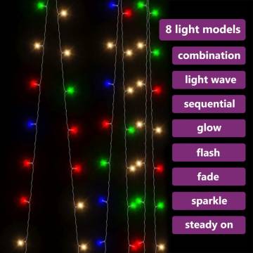 LED Curtain Fairy Lights 3x3m - 300 Colourful LED Lights