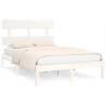 White Solid Wood King Size Bed Frame 150x200 cm - HipoMarket