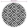 Stylish Outdoor Carpet White & Black Ø200 cm | Hipomarket