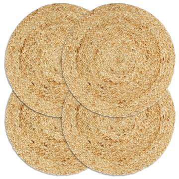 Handmade Jute Placemats - Set of 4 | 38 cm Round Natural