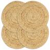 Placemats 4 pcs Plain Natural 38 cm Round Jute Colour brown Quantity in Package 4 Material jute 