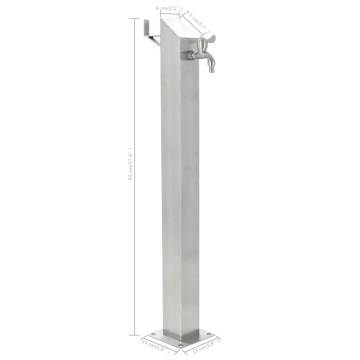 Garden Water Column Stainless Steel Square 95 cm | HipoMarket