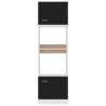 Microwave Cabinet Black 60x57x207 cm | Stylish Storage Solution