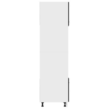 Microwave Cabinet Black 60x57x207 cm | Stylish Storage Solution