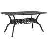 Stylish Black Cast Aluminium Garden Table - 150x90 cm