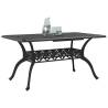 Stylish Black Cast Aluminium Garden Table - 150x90 cm