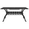 Stylish Black Cast Aluminium Garden Table - 150x90 cm