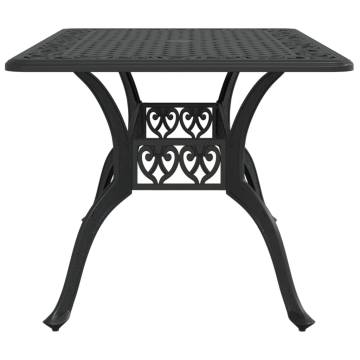 Stylish Black Cast Aluminium Garden Table - 150x90 cm