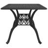 Stylish Black Cast Aluminium Garden Table - 150x90 cm