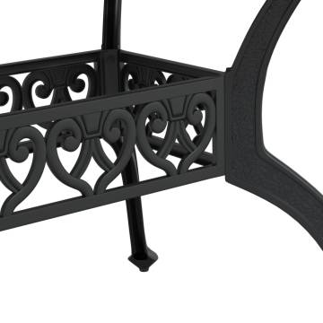 Stylish Black Cast Aluminium Garden Table - 150x90 cm