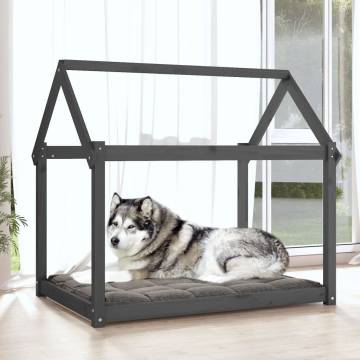 Stylish Grey Dog Bed - Solid Pine Wood | 111x80x100 cm