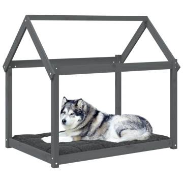 Stylish Grey Dog Bed - Solid Pine Wood | 111x80x100 cm