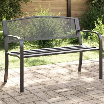 Garden Bench 119 cm Black Steel - Stylish Outdoor Seating