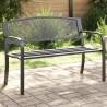 Garden Bench 119 cm Black Steel - Stylish Outdoor Seating