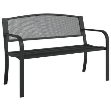 Garden Bench 119 cm Black Steel - Stylish Outdoor Seating