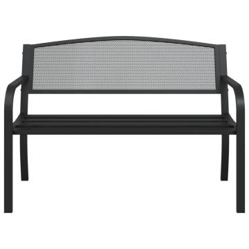 Garden Bench 119 cm Black Steel - Stylish Outdoor Seating