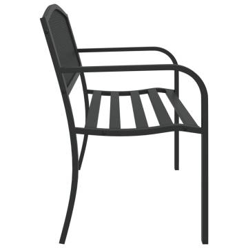 Garden Bench 119 cm Black Steel - Stylish Outdoor Seating