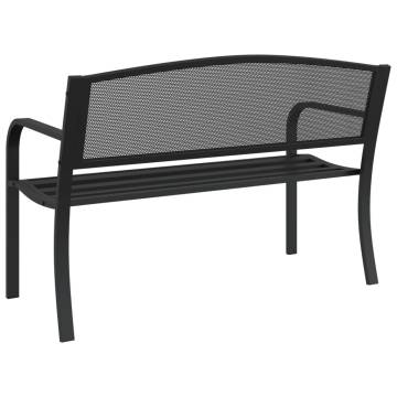 Garden Bench 119 cm Black Steel - Stylish Outdoor Seating