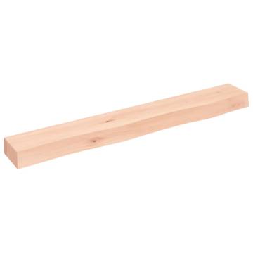 Untreated Solid Oak Wall Shelf 80x10x6 cm - Rustic Storage