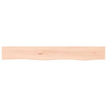 Untreated Solid Oak Wall Shelf 80x10x6 cm - Rustic Storage