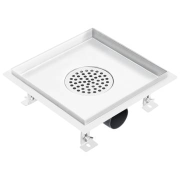 Stylish 2-in-1 Shower Drain | Stainless Steel | 23x23 cm