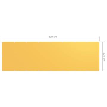 Balcony Screen Yellow 120x400 cm - Waterproof & UV Protective