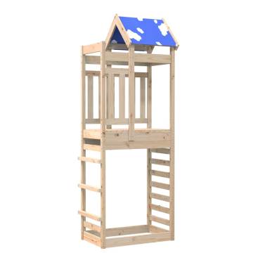 Play Tower with Rockwall - Solid Pinewood | Hipomarket UK