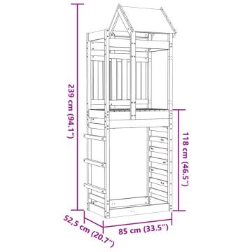 Play Tower with Rockwall - Solid Pinewood | Hipomarket UK