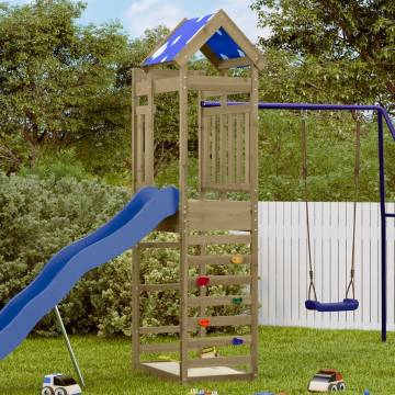 Play Tower with Rockwall - Eco-Friendly Pine Wood | HipoMarket