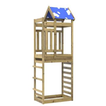 Play Tower with Rockwall - Eco-Friendly Pine Wood | HipoMarket