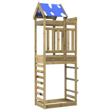 Play Tower with Rockwall - Eco-Friendly Pine Wood | HipoMarket