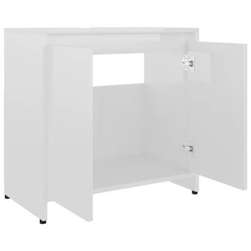 High Gloss White Bathroom Cabinet 60x33x61 cm - Hipo Market