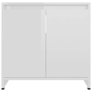 High Gloss White Bathroom Cabinet 60x33x61 cm - Hipo Market