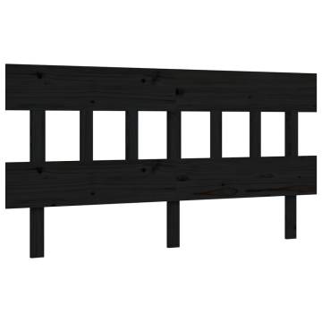 Black King Size Bed Frame with Headboard - Solid Wood