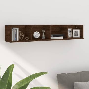 CD Wall Shelf Brown Oak - Stylish & Practical Storage Solution