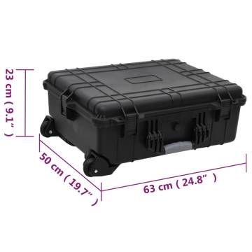 Wheeled Flight Case Black 63x50x23 cm - Durable Protection