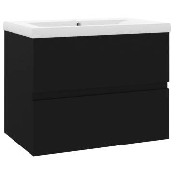 Stylish Black Sink Cabinet with Built-in Basin | Hipomarket