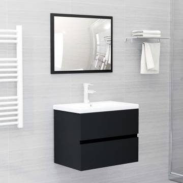 Stylish Black Sink Cabinet with Built-in Basin | Hipomarket