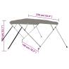 4-Bow Bimini Top Grey 236x199x135 cm - UV & Water Resistant