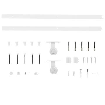 Sliding Door Hardware Kit 183cm - Durable Steel - White