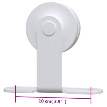 Sliding Door Hardware Kit 183cm - Durable Steel - White