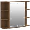 LED Mirror Cabinet in Brown Oak | Trendy Storage Solution